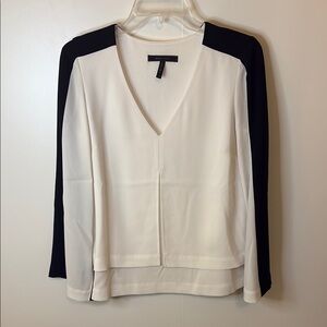 BCBGMaxAzria Cream V-Neck Top